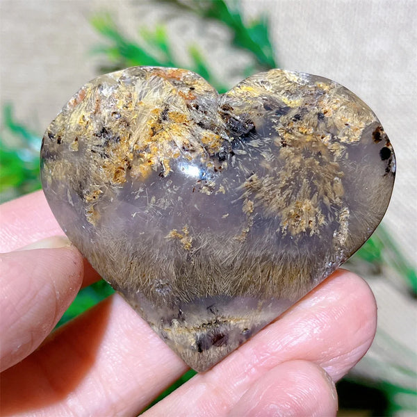 Yellow Hair Agate Heart-ToShay.org