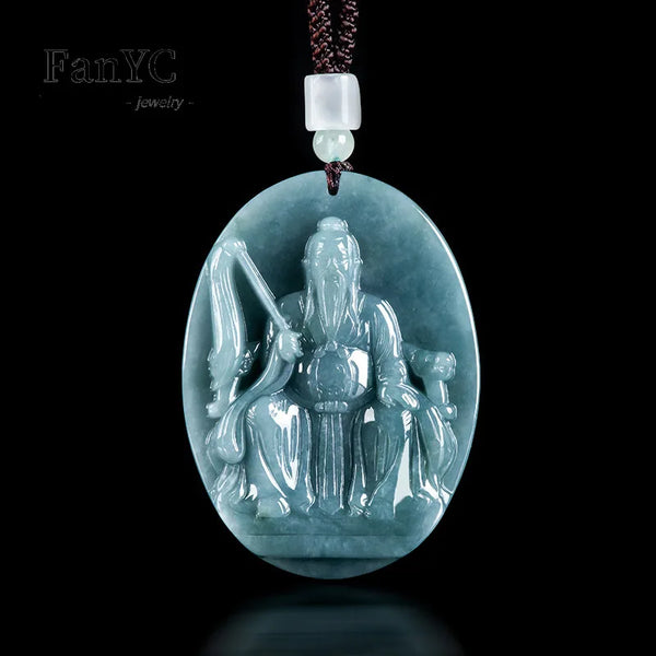 Blue Jadeite Buddha Pendant-ToShay.org