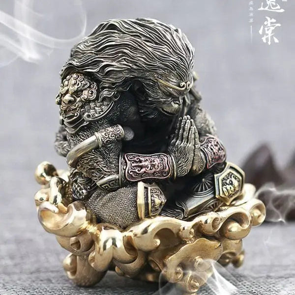 Tibetan Brass Monkey Statue-ToShay.org