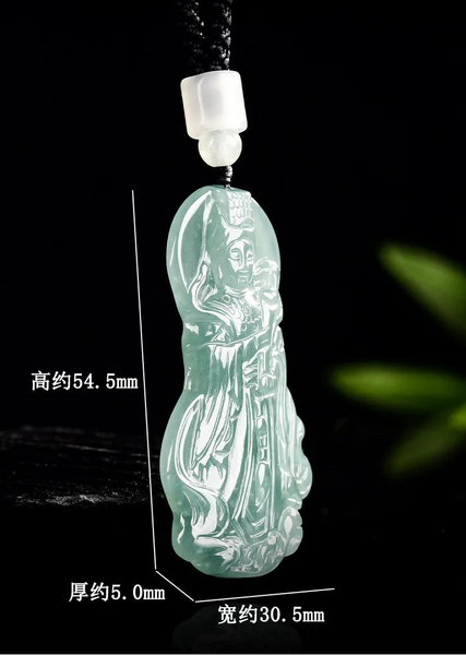 Green Jade Mazu Pendant-ToShay.org