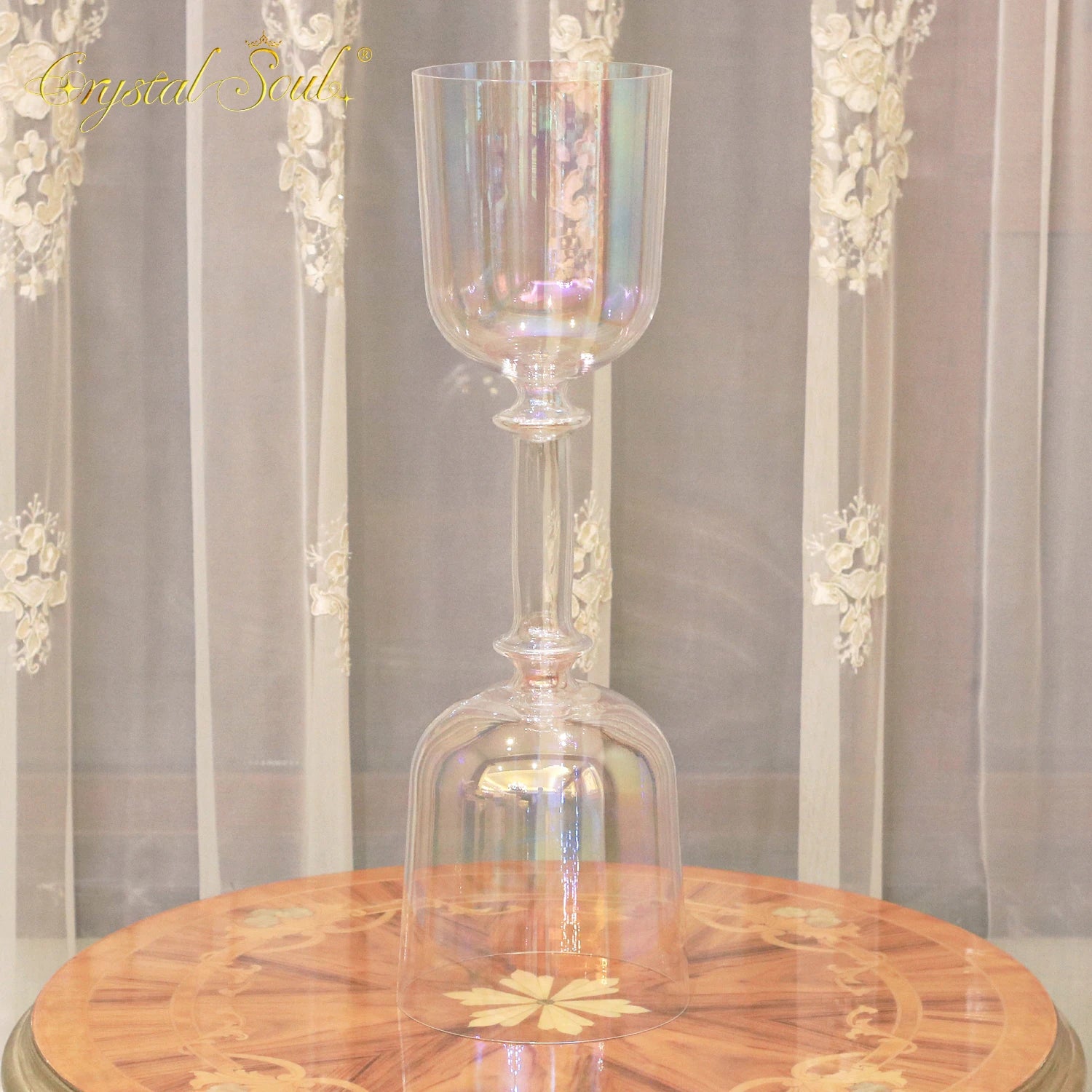 Clear Crystal Double Singing Bowl-ToShay.org