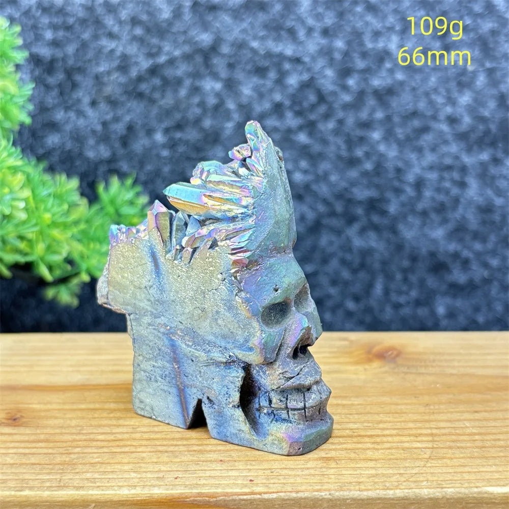 Rainbow Aura Skull Cluster-ToShay.org