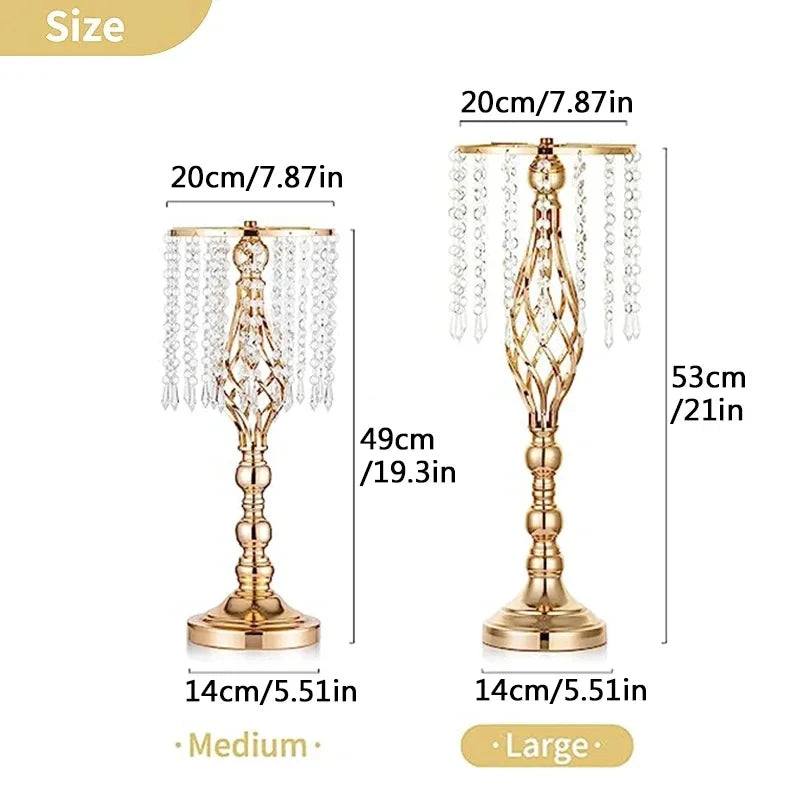 Gold Crystal Bead Flower Stand-ToShay.org