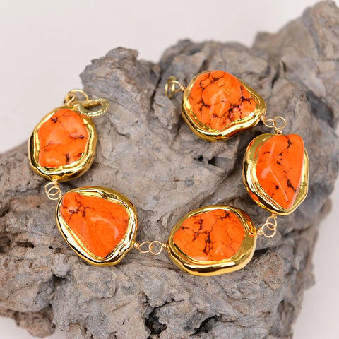 Orange Turquoise Bracelet-ToShay.org