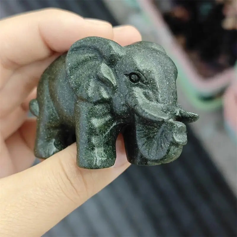 Green Jade Quartz Elephant-ToShay.org