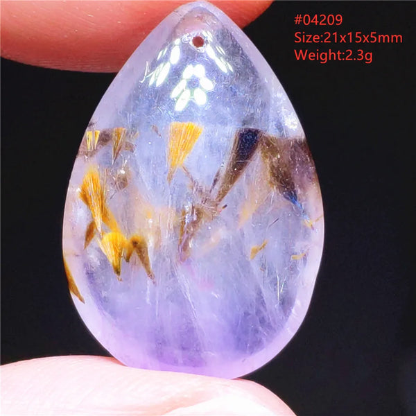 Gold Rutilated Pendant-ToShay.org