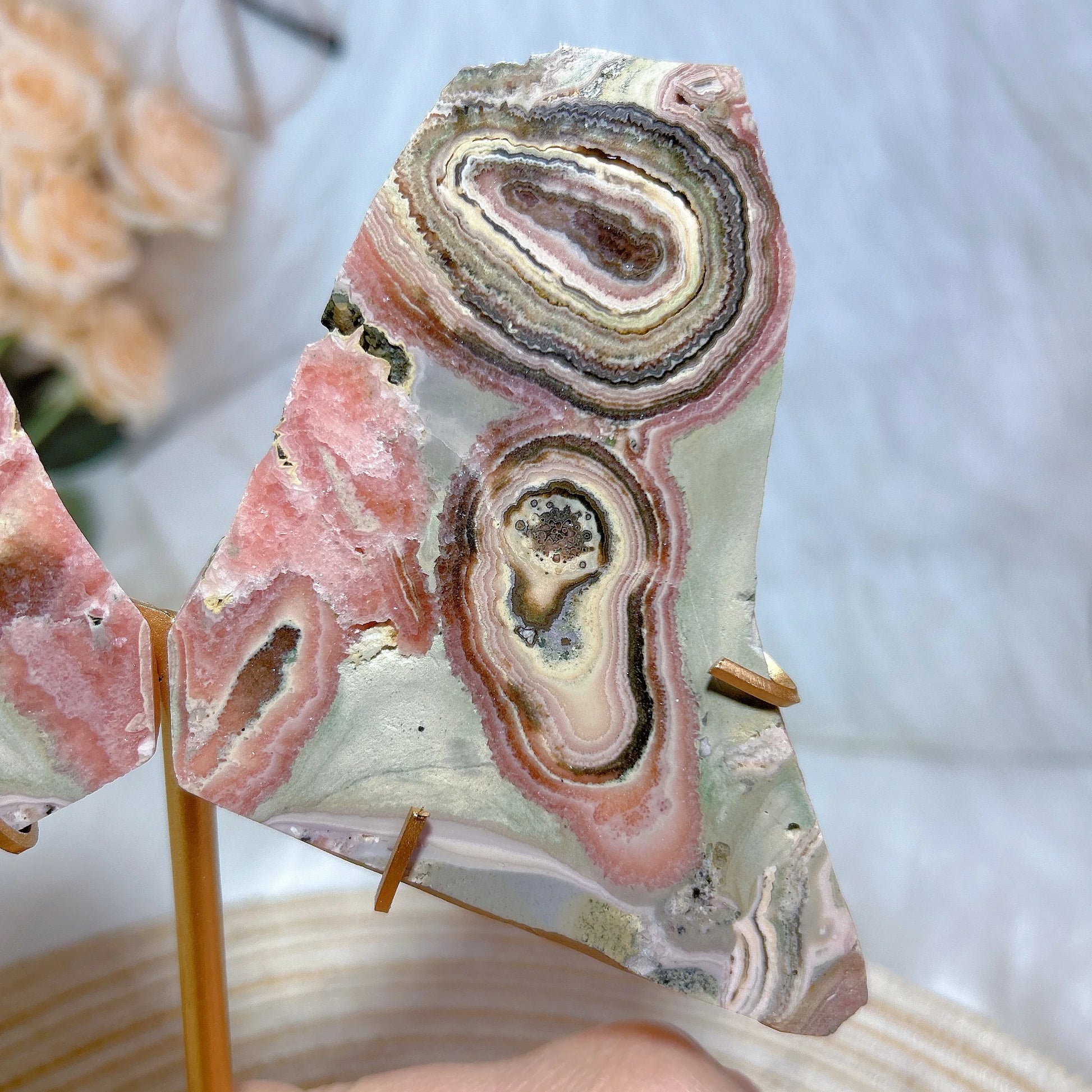 Pink Rhodochrosite Butterfly Wing-ToShay.org