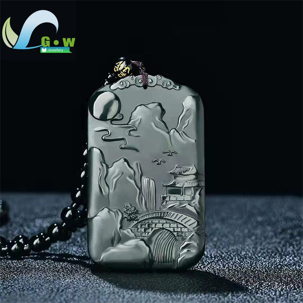 Green Jade Tiger Pendant-ToShay.org