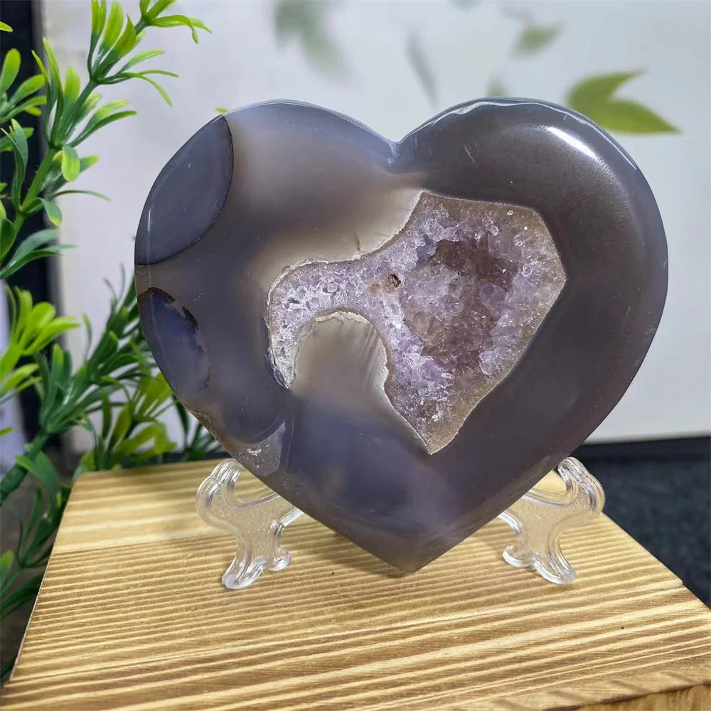 Purple Amethyst Cluster Heart-ToShay.org