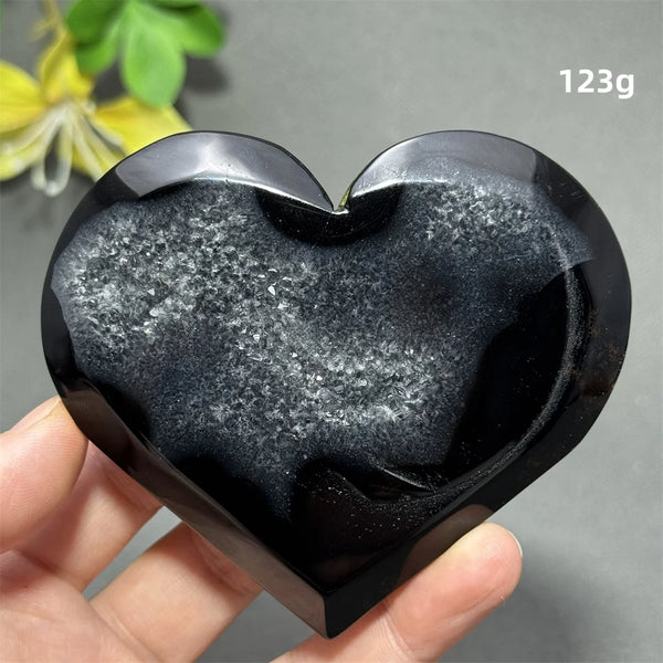 Black Agate Geode Heart-ToShay.org