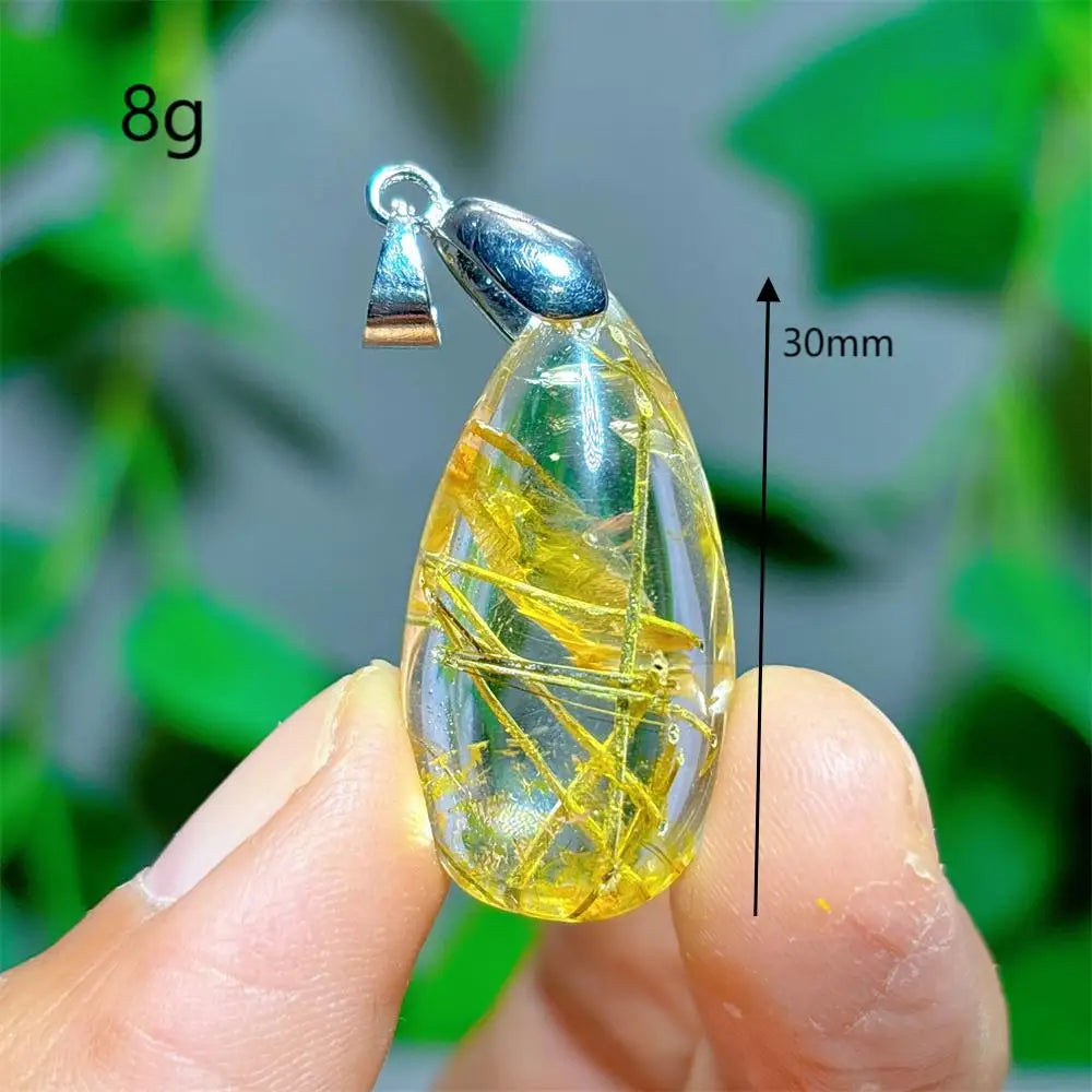 Gold Rutilated Quartz Pendant-ToShay.org