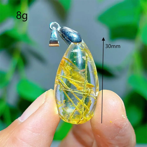 Gold Rutilated Quartz Pendant-ToShay.org