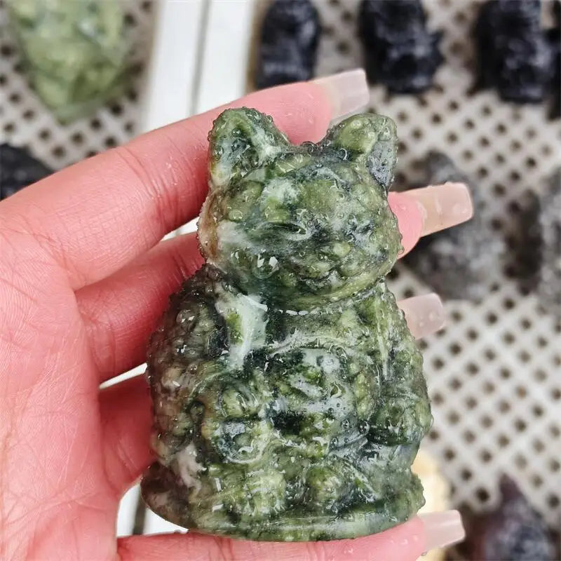 Green Ophiolite Fortune Cat-ToShay.org