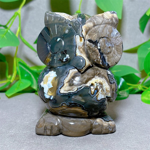 Green Volcano Agate Owl-ToShay.org