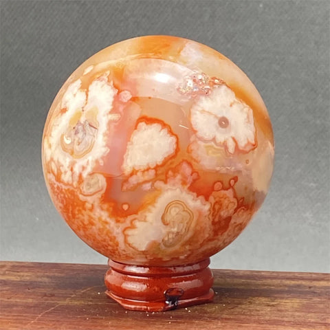 Red Cherry Blossom Agate Ball-ToShay.org