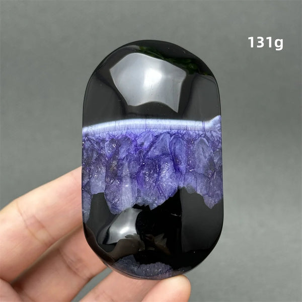 Purple Agate Palm Stone-ToShay.org