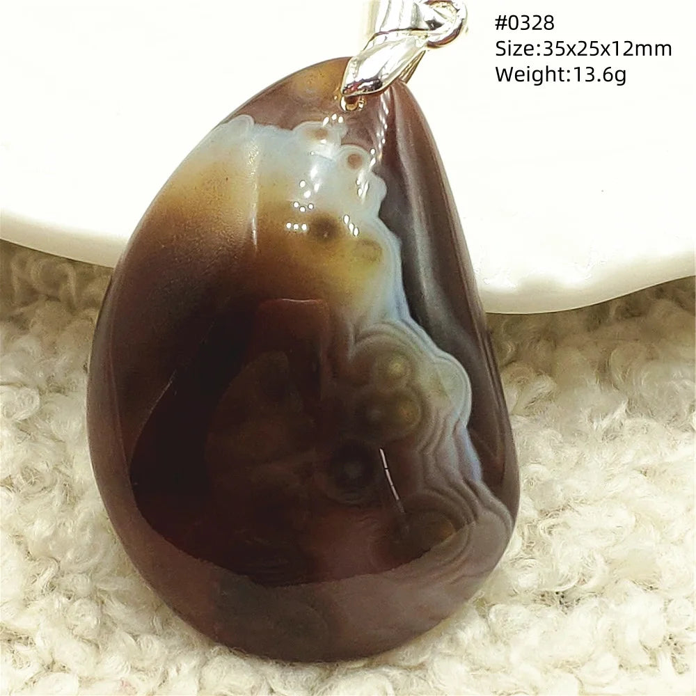 Grey Brown Agate Pendant-ToShay.org