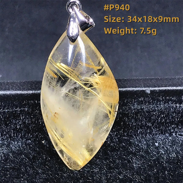 Gold Rutilated Quartz Pendant-ToShay.org