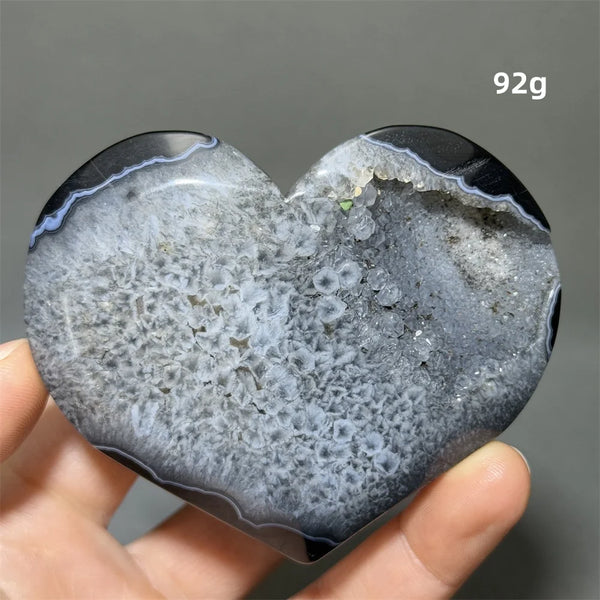 Black Agate Geode Heart-ToShay.org