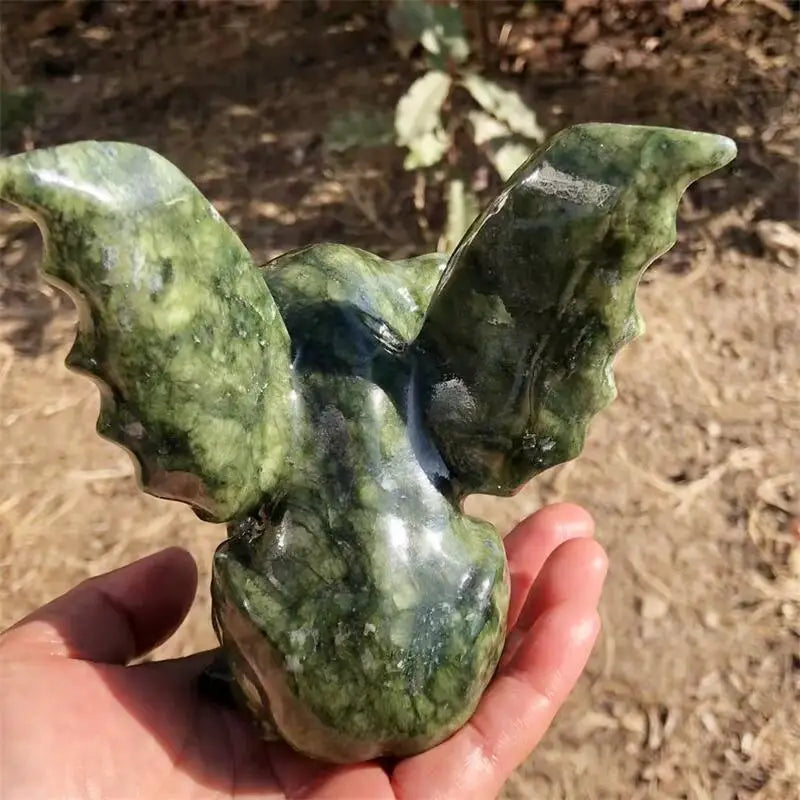 Natural Ophiolite Gargoyle Carving Healing Crystals Feng Shui Aesthetic Room Decor Reiki Holiday Gift 1pcs-ToShay.org