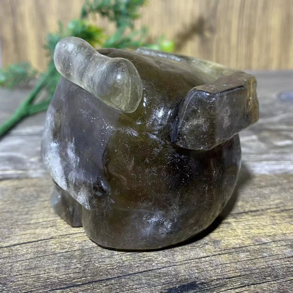Brown Smokey Citrine Quartz Skull-ToShay.org