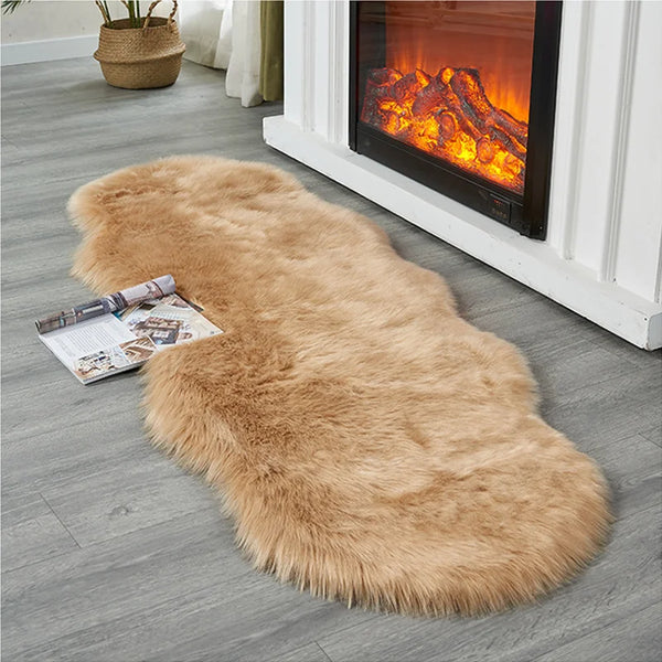 White Faux Fur Rugs-ToShay.org