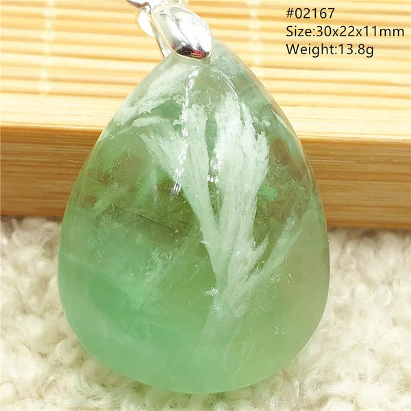Green Feather Fluorite Pendant-ToShay.org