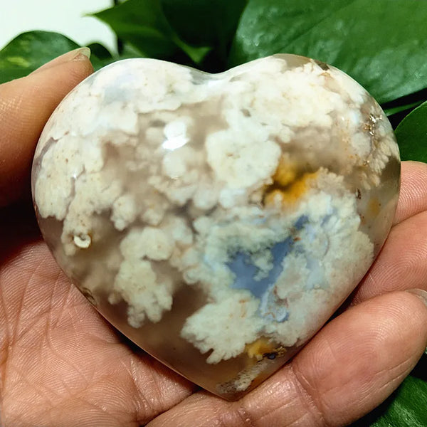 Pink Cherry Blossom Agate Heart-ToShay.org