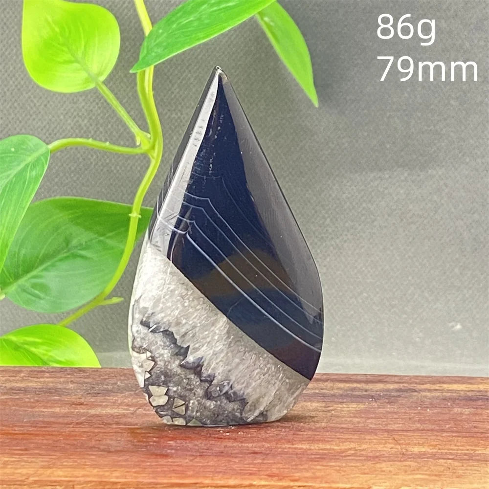 Black Striped Agate Flame-ToShay.org
