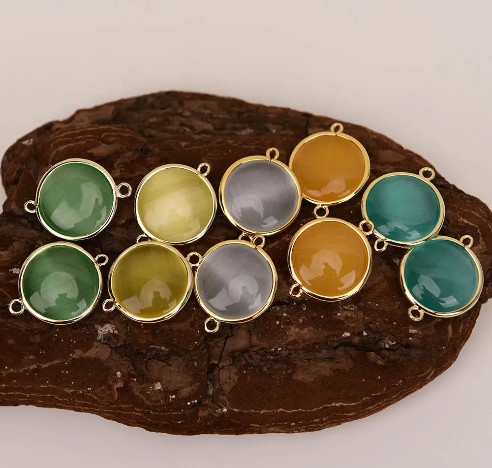 Mixed Cats Eye Crystal Charms-ToShay.org