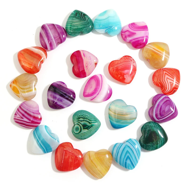 Mixed Stripe Agate Hearts-ToShay.org