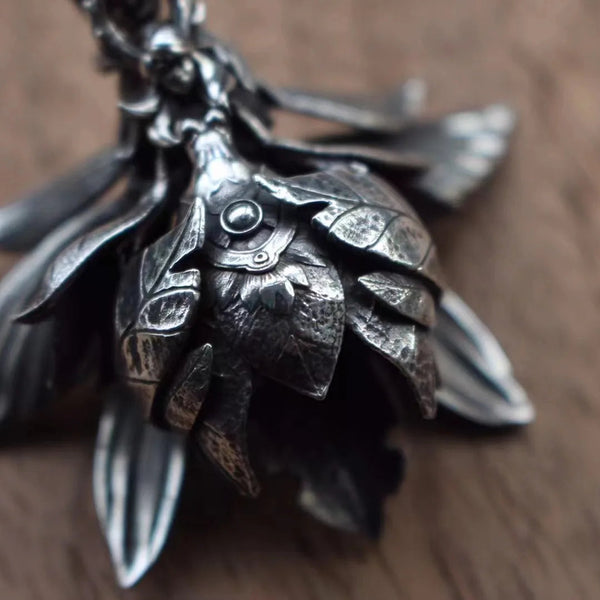 Silver Flower Fairy Pendant-ToShay.org