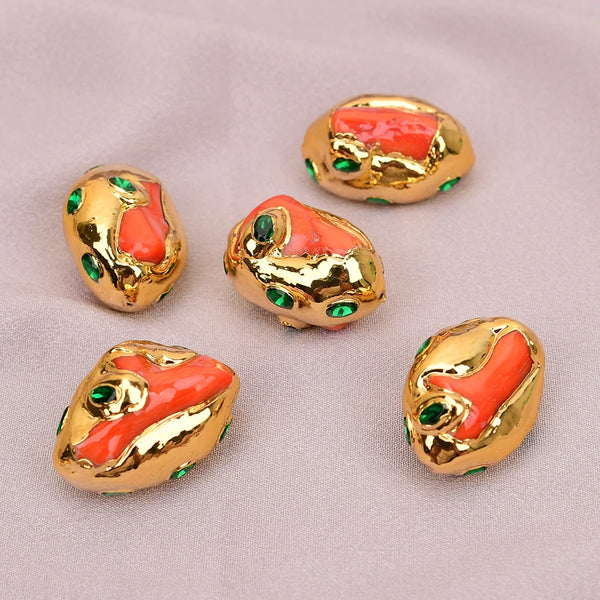 Orange Coral Paved Beads-ToShay.org