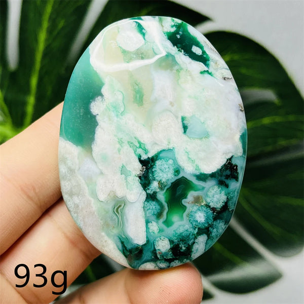 Green Flower Agate Palm Stone-ToShay.org