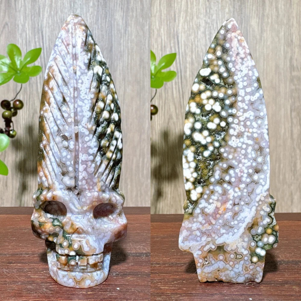 Green Ocean Jasper Skull-ToShay.org