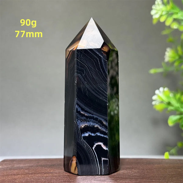 Black Red Agate Stripe Obelisk-ToShay.org