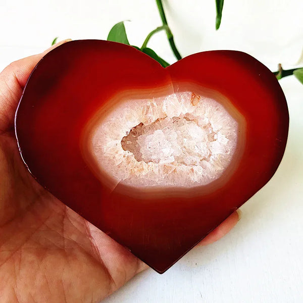 Red Agate Geode Heart-ToShay.org