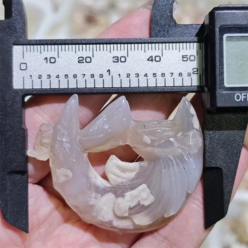 Pink Flower Agate Moon Fox-ToShay.org
