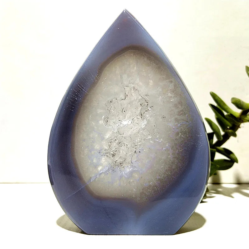 Blue Agate Geode Point-ToShay.org