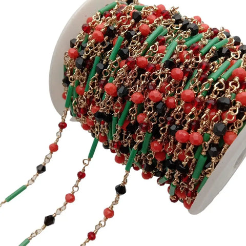 Mixed Bead Wire Chain-ToShay.org