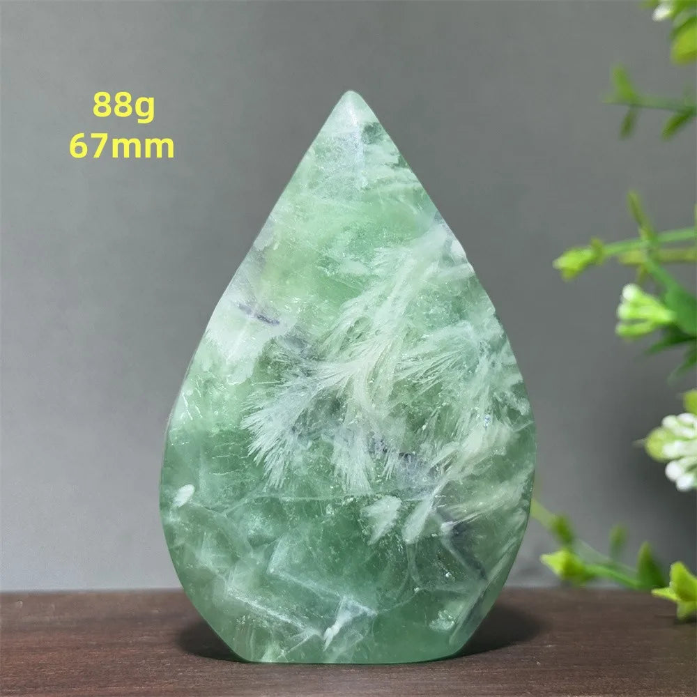 Green Feather Fluorite Torch-ToShay.org