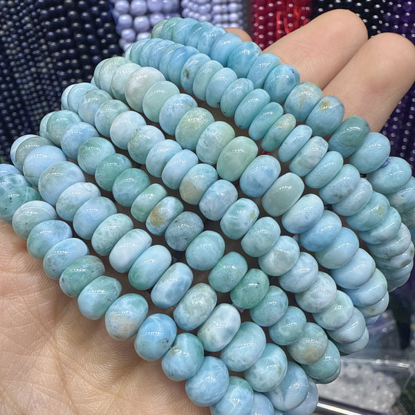 Blue Larimar Rondelle Beads-ToShay.org