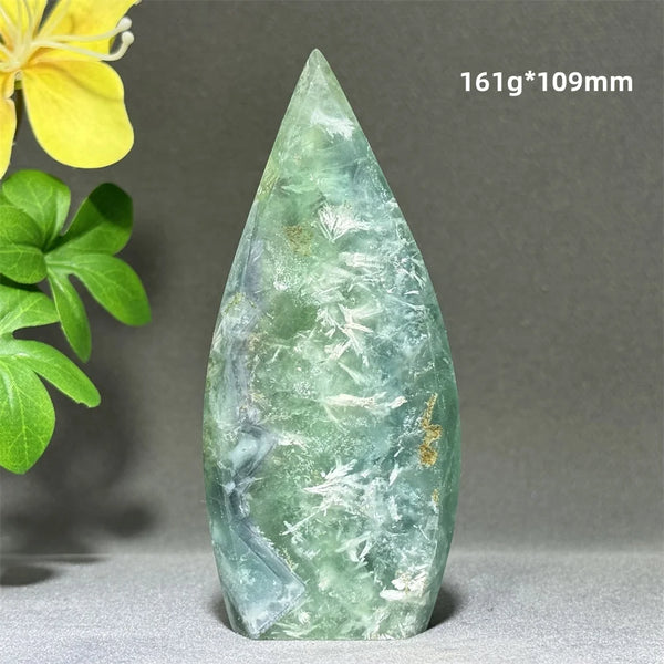 Green Feather Fluorite Torch-ToShay.org