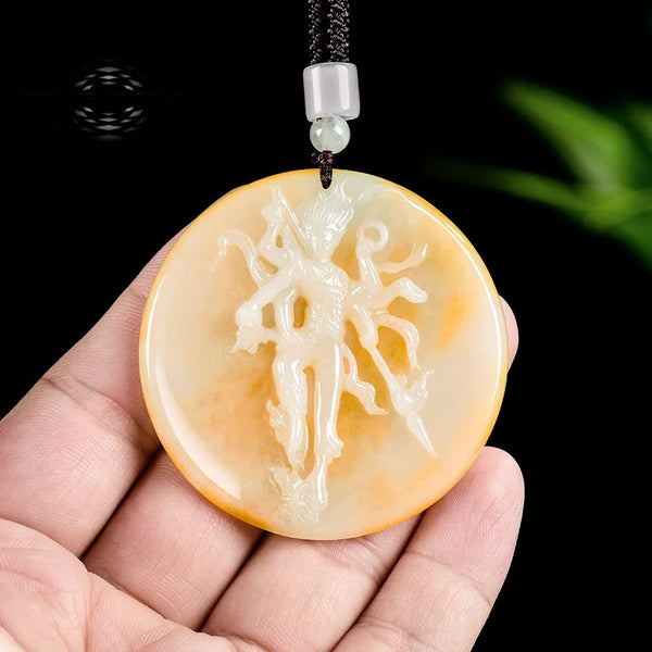 Yellow Jade Nezha Pendant-ToShay.org