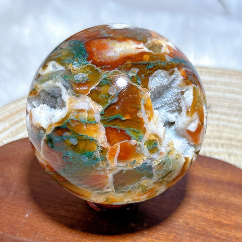 Carnelian Moss Agate Ball-ToShay.org