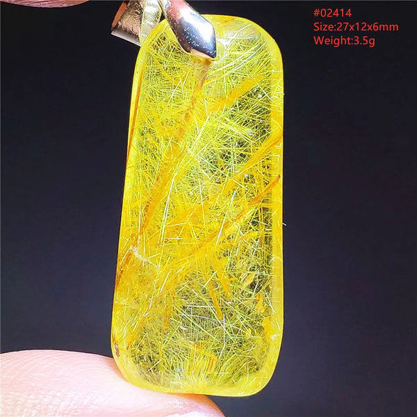 Gold Rutilated Quartz Pendant-ToShay.org