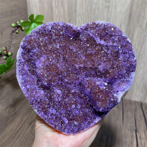 Purple Amethyst Cluster Heart-ToShay.org