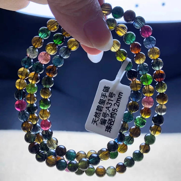 Green Red Tourmaline Bracelet-ToShay.org