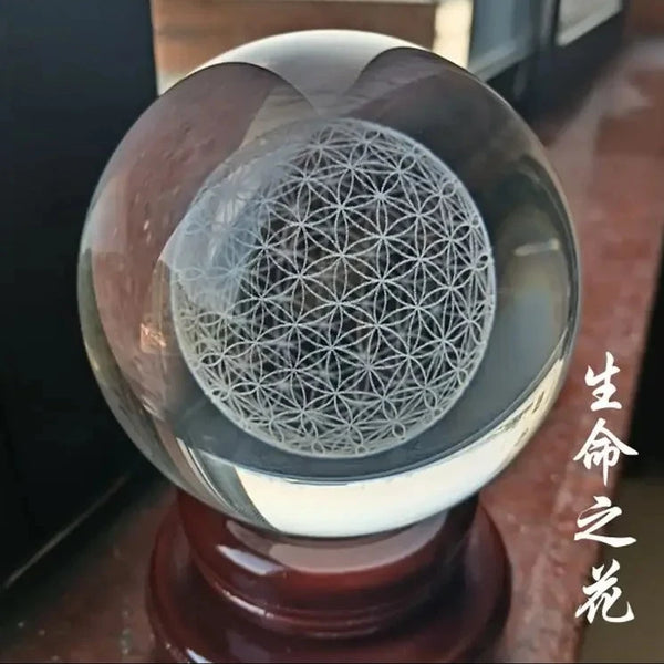 Clear Flower Crystal Ball-ToShay.org