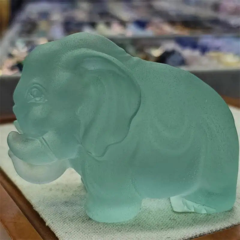 Green Melting Crystal Elephant-ToShay.org